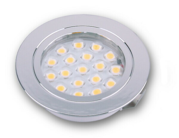 RECESSED SPOT 18 LED W/LENS 12V 1.2W CHROME