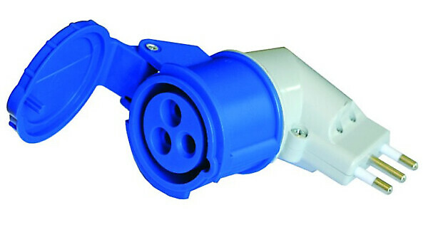 90° ADAPTER ITALIAN PLUG/EEC SOCKET