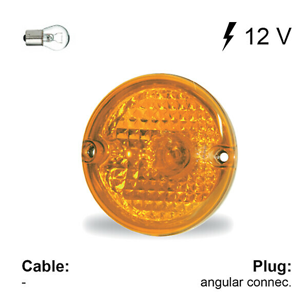ROUND REAR LIGHT DIAM. 95 MM ARROW - ORANGE COLOR - 12V