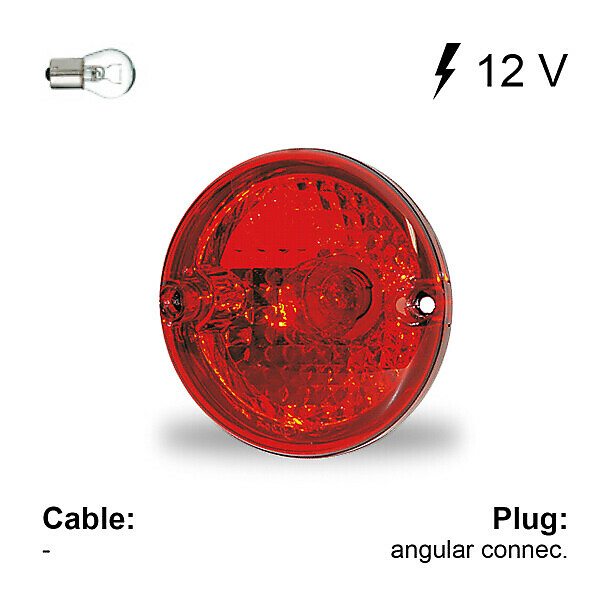 ROUND REAR LIGHT DIAM. 95 MM - STOP / POSITION - RED - 12V