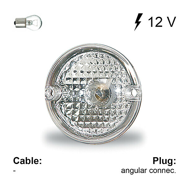 ROUND REVERSE REAR LIGHT DIAM. 95 MM TRANSPARENT - 12V