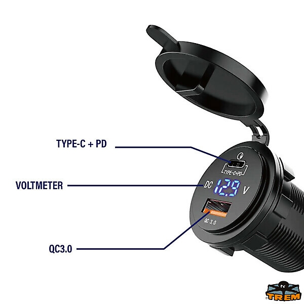 USB 3.0 AND PD/TYPE C SOCKET WITH VOLTMETER - Image 3