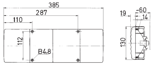 REAR LIGHT 3 FUNCTIONS 385X130 - Image 2