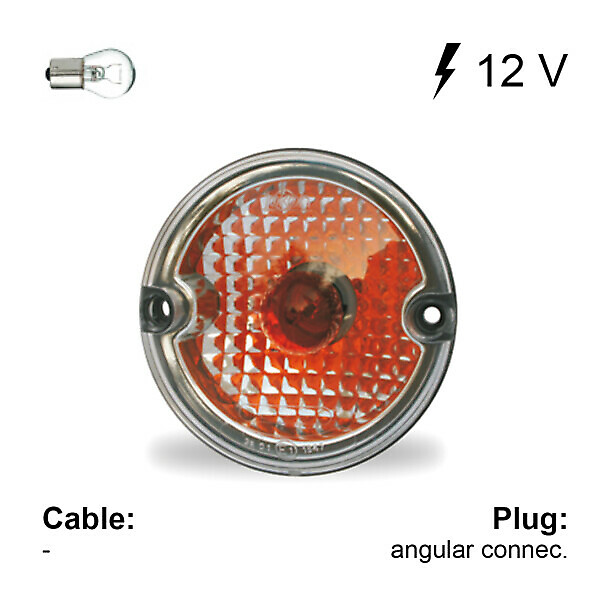 ROUND REAR LIGHT DIAM. 95 MM - TRANSPARENT DIRECTION - 12V