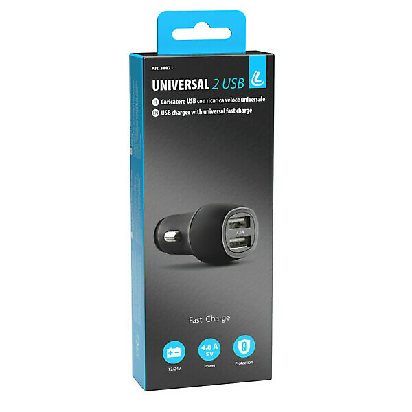 2 USB PORT BATTERY CHARGER - FAST CHARGE - 4800 MA - 12/24V - Image 2