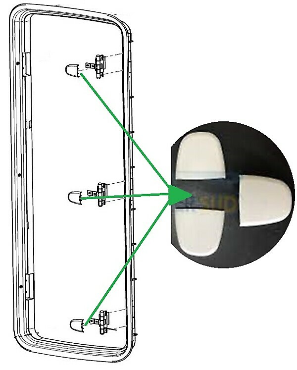 KIT 3 DOOR HINGE COVERS DOMETIC CARAD RF BG2171