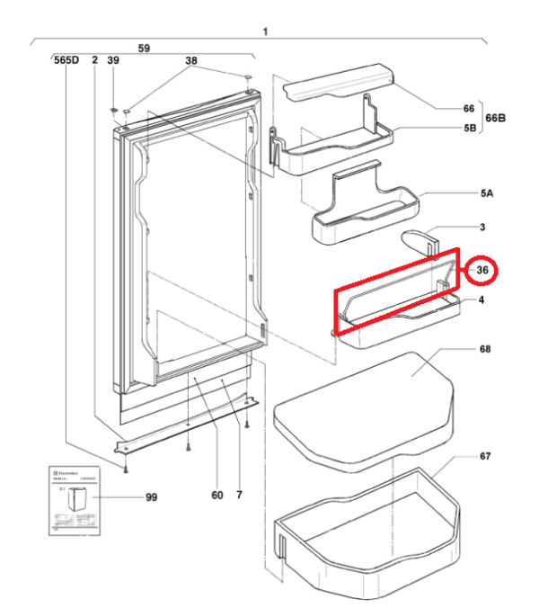 ELECTROLUX/DOMETIC FRIDGE BOTTLE HOLDER - Image 3