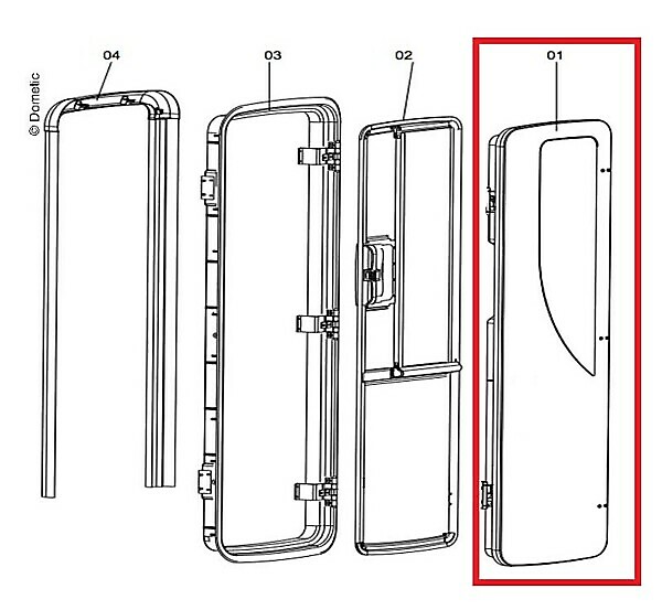 REPLACEMENT PANEL FOR DOMETIC DOOR W/WINDOW BG2195 - Image 3
