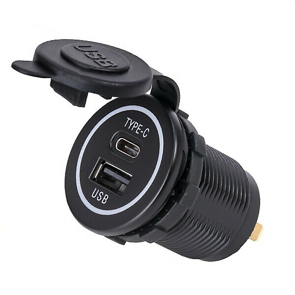 USB AC 12/24V, 2X 2.4A FLUSH SOCKET